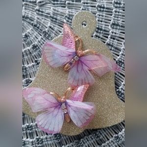 New pair of Oversized Whimsical Butterfly Earrings